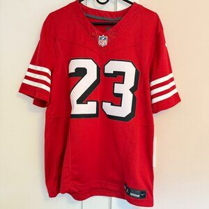 Nike NFL McCaffrey 49ers Jersey Short Sleeve Red White Size M Relaxed Fit